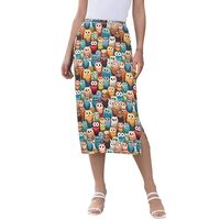 ALAZA Hipster Bird Owl Women's Skirts Split Skirt Weekend Skirts S Multicolored