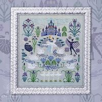 Modern Counted Cross Stitch Embroidery Kit Ballet Swan Lake, Sampler Embroidery by Owl Forest