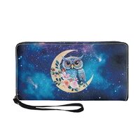 Mumeson Owl Long Wallet Design Long Leather Purse Wristlet Purse Comfort PU Wallet with Zipper Wrist