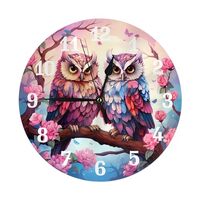 AYCZN Owl Flower Wall Clock, Owl On Branch Analog Clocks Silent Non Ticking, Battery Operated 10 Inc