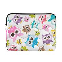 MCHIVER Colorful Owls Laptop Sleeve Case 13.3 Inch Laptop Cover Bag Lightweight Computer Pouches for