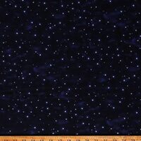 Cotton Starry Night Sky Stars Space Galaxy Stars Landscape Night Owls Midnight Cotton Fabric Print b
