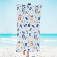 Mardesigns Cute Owl Beach Towel, Quick Dry Beach Towel for Women Men, 31" x 61" Oversized 