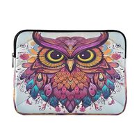 MCHIVER Owls Boho Laptop Sleeve Case 13.3 Inch Laptop Cover Bag Lightweight Computer Pouches for Tab