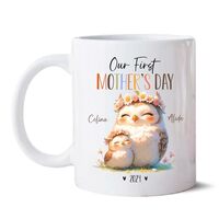 Owl Animal Mug For Owl Lover, Mommy And Baby Owl Ceramic Mug, Our First Mothers Day Coffee Cup, Cust