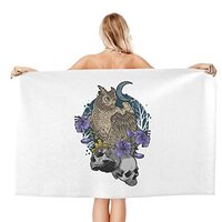 LIICHEES The Owl Stepping On The Skull Bath Towels 32 X 52 Inches Durable Soft Highly Absorbent Quic