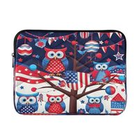Owl Patriotic Laptop Sleeve Case Cover Bag 13 14 Inch for Women Men Protective Computer Cases Covers