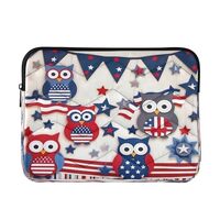 Patriotic Owls Laptop Sleeve Case Cover Bag 13 14 Inch for Women Men Protective Computer Cases Cover