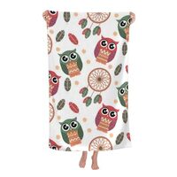 BcoDoN Microfiber Beach Towel Boho Style Pattern Owls Lightweight Towels Bath Towels for Shower 32x5