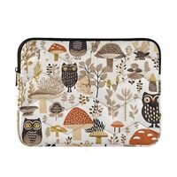 Mushrooms Owls Leaves Laptop Sleeve Case Cover Bag 13 14 Inch for Women Men Protective Computer Case
