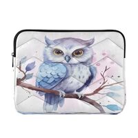 Watercolor Purple Owl Laptop Bag Case for Women Men 13-14 inch Laptop Sleeve Computer Cases for Lapt