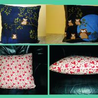 Owls or Squirrels Cushion Covers Handmade with Zip Fastener. Home Decor comfort fun cute kids owls s