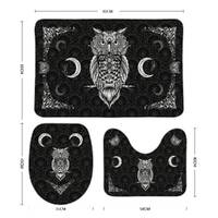 Gothic Home Decor - Owl Bath Mat - Gothic Bathroom Decor - Boho Decor - Crescent Moon - Floral Moon 