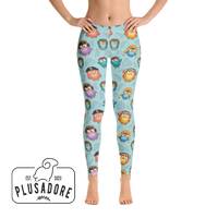 Owl Leggings, Printed Yoga Pants, Casual leggings, Women exercise clothes, Gym workout, Owl print, P