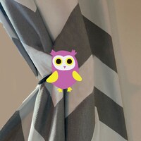 Nursery / Kids Room Decor Curtain Holdback Tieback - Owl Decal