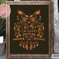 Owl Cross Stitch Pattern,Meaning of Fortune Cross Stitch chart,Counted Cross Stitch pattern,Instant 