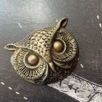 Large Brass Owl Head, Brass Ox, Made in the USA