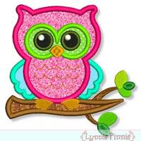 OWL on a BRANCH Applique 4x4 5x7 6x10 7x11 Machine Embroidery Design File INSTANT Download