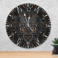 Owl Clock, Owl Wall Clock, Owl Gift, Owl Decor, Geometric Wall Clock, Owl Gift for Women, Home Decor