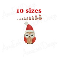 Christmas Owl Embroidery Design. Mini Owl. Machine embroidery. Christmas Embroidery Design. Cute Owl
