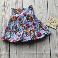 Owl twirly skirt, spring flower skirt