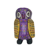 Owl Purple Wooden Mask Wall Decor Handpainted