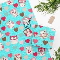 Owls & Hearts Wrapping Paper, All Occasion wrapping paper