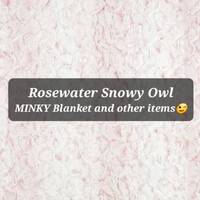 Minky Rosewater Snowy Owl Blanket | Luxury | Soft | Beautiful | Adult | Throw | Baby | Child | Femin