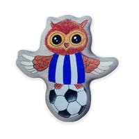 Fathers day gift, Sheffield Wednesday owl metal pin, recycled metal owls lapel pin for Dad