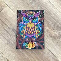 A5 owl blank notebook, luxury diamond painting journal, blank diary, colourful owl stationary, dream