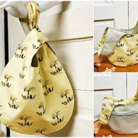 Skunk, Beaver, and Owl Japanese Style Knot Bag | Optional Pocket | Fun Fabrics | Fully Lined | Inter