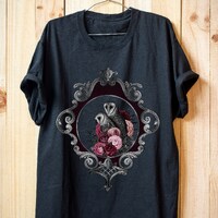 Unisex Gothic Floral Owl T-shirt | Witchy Shirt | Halloween Tee