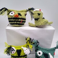 Zombie plush, handmade zombie owls, crocheted zombie turtle