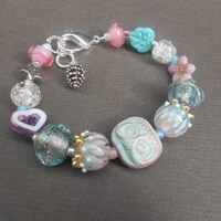Owl bracelet,Ceramic bracelet,Lampwork bracelet,Statement bracelet,Glass bracelet,Autumn bracelet,Be