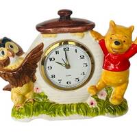 Walt Disney Alarm Clock Winnie Pooh Wise Owl Japan JWCII 1960s RARE figurine vtg antique vintage Chr