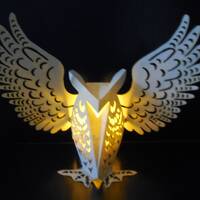 3D Owl Paper Cut SVG, 3D Owl Paper Template, Openwork Owl Tea Lamp, 3D Paper Owl