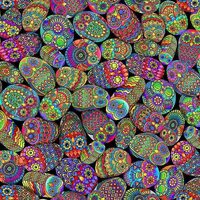 Timeless Treasures - Hoot Rocks - Owl Painted Stones - Digital Print - Cotton Fabric