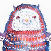 Patriotic American Owl, a watercolor painting by Poofydove