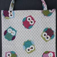 Tote bag Handmade in Fryett Owl Fabric Owl Fabric