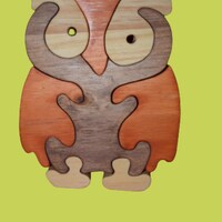 Magnifique puzzle ou décoration en bois représentant un hibou