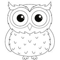 Cute Owl Coloring page for kids, digital download full page owl coloring page, PDF, PNG, JPG