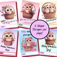 Classroom Valentine's, Owl Valentine's Day Cards, Printable Valentine Day Cards, Valentine C