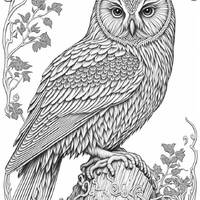 Celtic Owl - Coloring Page or Poster For Adults or Teens - Instant Download - High Resolution - 24 b
