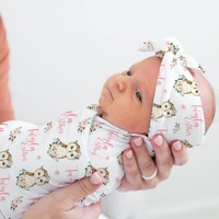 Girl Owl Swaddle Set, Woodland Baby Blanket, Personalized Swaddle Blanket, Pink Owl Animal Baby Blan