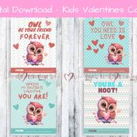 Printable Owl Valentines | Classroom Valentines Cards | Printable Valentine's Cards | Kids Valen