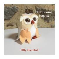 Felt Own PDF sewing pattern, toy home sewing project, felt barn owl, craft idea, PDF pattern, kidsro