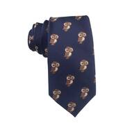 Navy Blue Owl Skinny Tie Mans Novelty Necktie Animal Print Standard Ties Birthday Gift