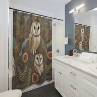 Barn Owl Shower Curtain, Owl Home Decor, Shower Curtain Birds, Owl Bathroom Decor, Nature Shower Cur