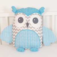 Unique Owl Baby Shower Gift for Baby Boy,  Blue Gray Owl Pillow, Personalized Baby Owl, Stuffed  Cus