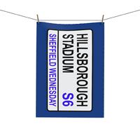 Hillsborough Stadium S6 Sheffield Wednesday Street Sign Design Tea & Kitchen Towel | Owls | UTO 